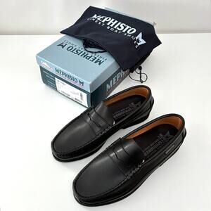 NIB Men's Mephisto Cap Vert Black Leather Slip On Loafer- US 10.5M